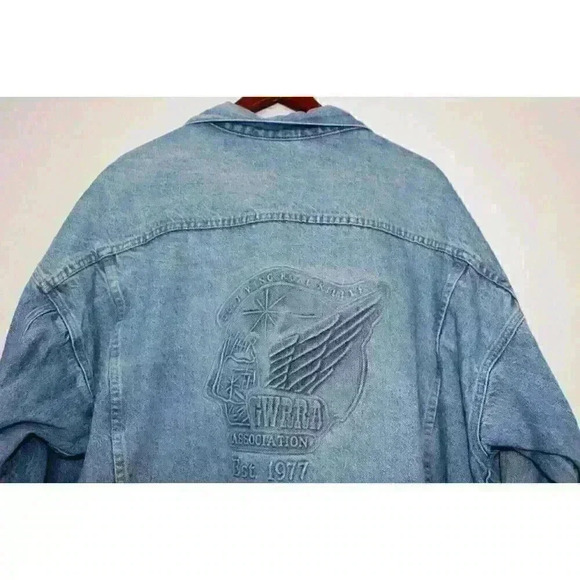 Gold Wing Motor Bike Other - Gold Wing Road Rider Vintage Denim Graphic Biker Oversized Y2K Jacket Men's XXXL